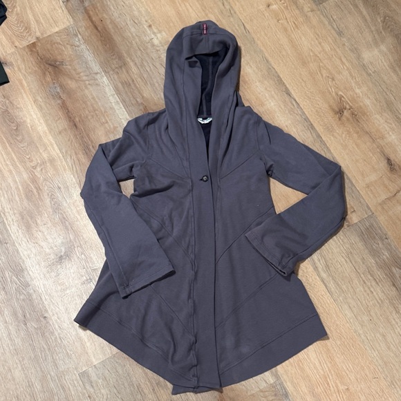 Hard Tail Forever Women's Grey Hooded Cardigan Size M - Picture 1 of 7